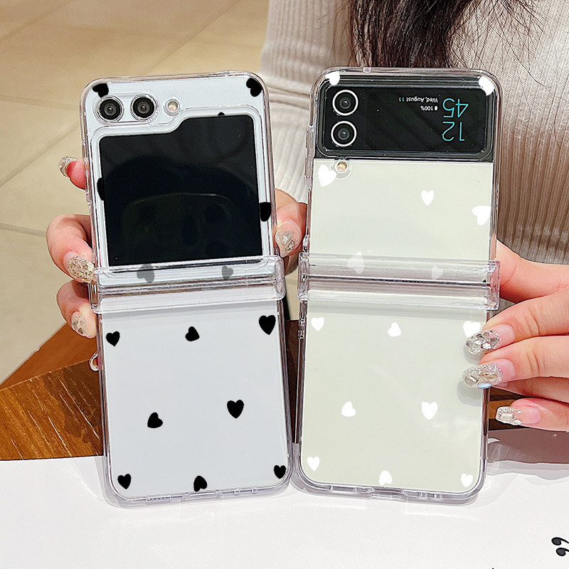 Dành Cho Samsung Galaxy Z Flip 6 Z Flip 5 Vỏ Họa Tiết Tình Yêu Gấp Chống Sốc Trong Suốt Cứng Cho Samsung Galaxy Z Flip 5 4 3