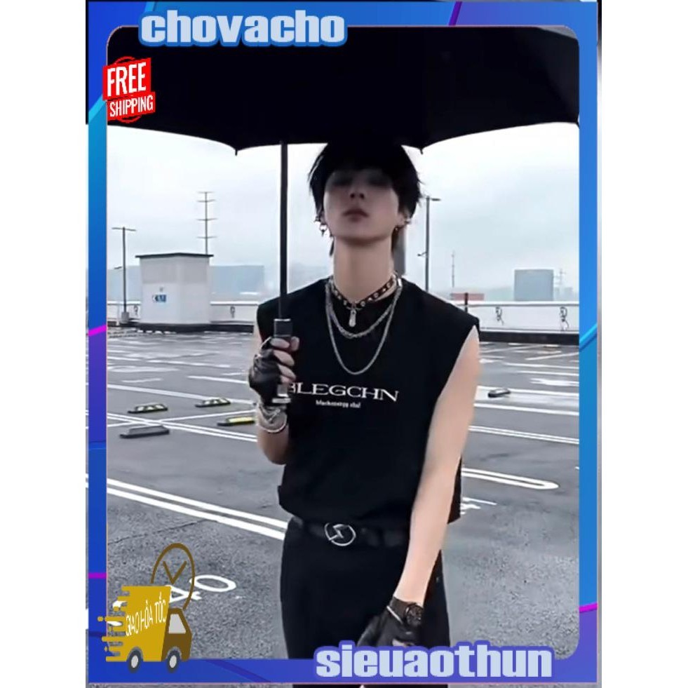 Áo thun Tanktop Cổ tròn BLEGCHN ICVCVNI Unisex