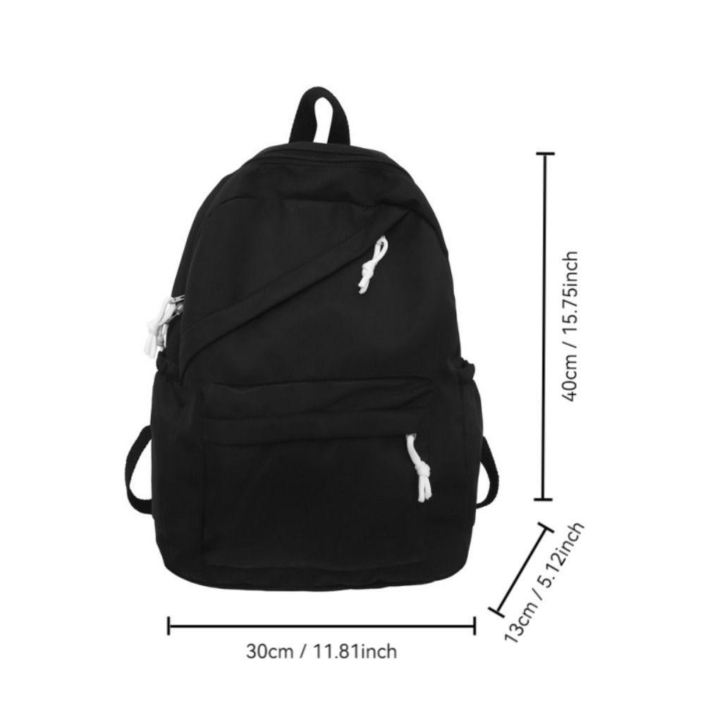 Ba lô bé gái CAO CẤP, Túi đi học sinh Nylon dung tích lớn, Túi đi học nữ màu trơn thời trang dành cho nữ sinh