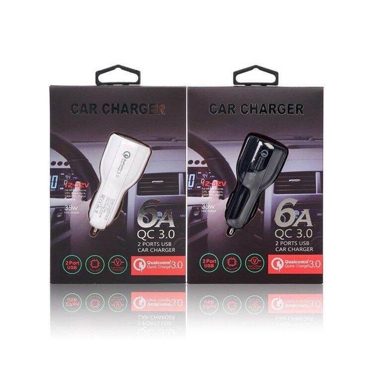 Bộ sạc xe hơi sạc nhanh QC 3.0 đầu USB kép Bộ sạc xe hơi đa chức năng 6A