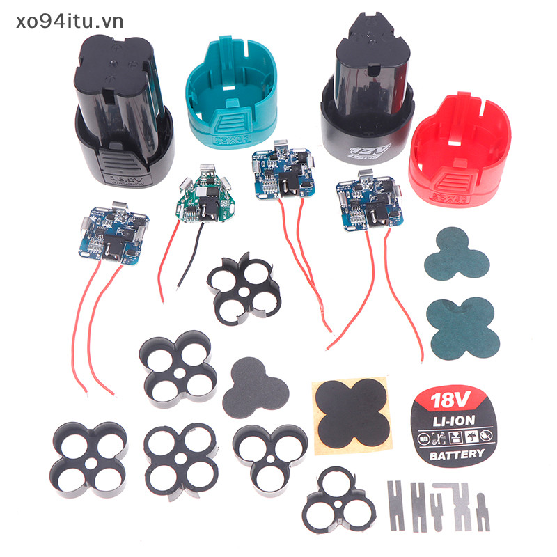 XOITU 1 Bộ Dụng Cụ Điện 12V / 16.8V / 18V 18650 Hộp Lithium Gói Mạch Trường Hợp Máy Khoan Tay Điện Li-ion Bảng Bảo Vệ VN