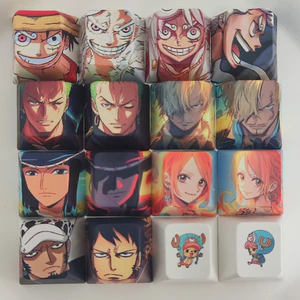 4 One Piece Keycaps Cherry R4 PBT Nhuộm Thăng Hoa Bàn Phím Cơ Dragonball Demon Slayer Sanrio Disney Luffy Zoro Nezuko Mickey Kuromi Anime