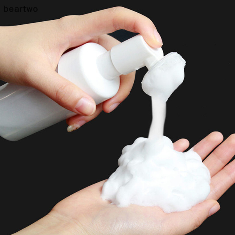 < Beartwo > Chai bơm tạo bọt rỗng 100 / 150 / 200ml với bàn chải silicon Loại ép làm sạch da mặt Chai xốp đẹp