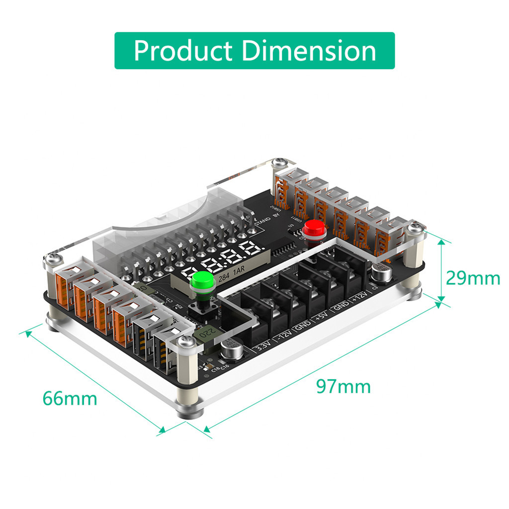 Jmt Phiên bản mới Bảng đột phá nguồn điện ATX và Bộ vỏ Acrylic