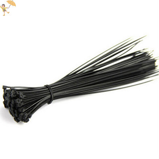 [Gou] 100 Chiếc 10cm Nylon Nhựa Zip Viền Bọc Cáp Vòng Dây Tự Khóa Đen VN