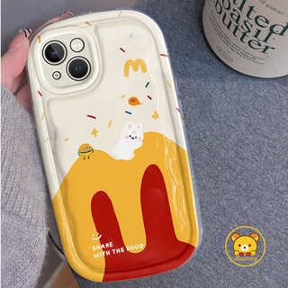 Ốp Điện Thoại Túi Khí Trong Suốt Thỏ Dễ Thương Hamburger Cho OPPO R17 R15 F19 Pro + F11 Find X7 Pro Ultra X6 X5 X3 Pro A97 A9 A5 2020 A79 2023 A77 2022 5G 4G Vỏ Mềm Trong Suốt