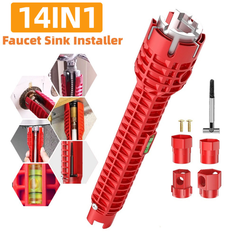 14 Trong 1 Đa Năng Vòi Bồn Rửa Cài Đặt Cờ Lê Hệ Thống Nước Dụng Cụ Ống Nước Cờ Lê Cho Nhà Bếp Phòng Tắm Sửa Chữa Ống Nước