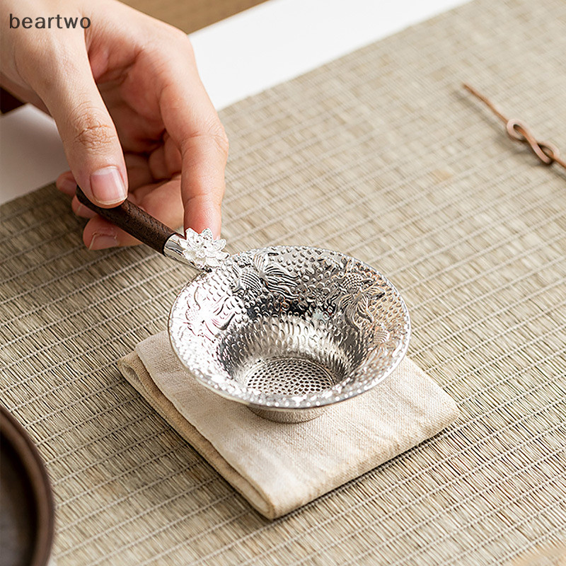 < Beartwo > Lưới kim loại Bộ lọc trà bằng thép không gỉ Sàng lọc Teaware Ren Trà thoát nước hữu ích Phụ kiện nhà bếp Đẹp