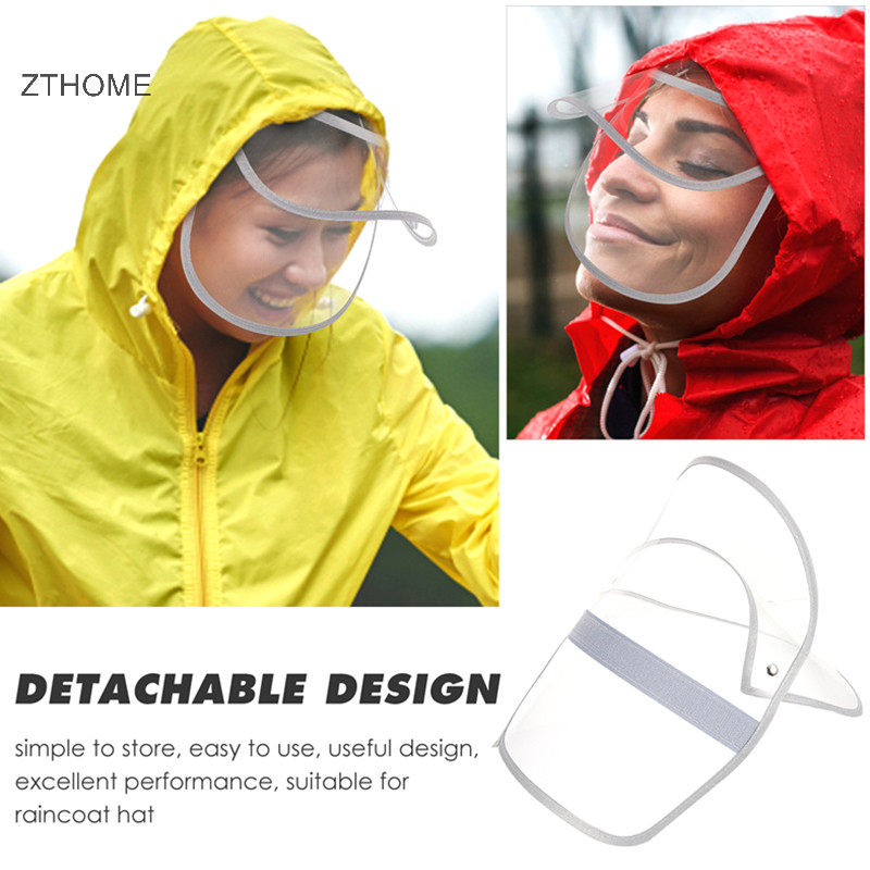 Zthome Mũ Bảo Vệ Có Thể Thay Thế Mũ Vành Trong Suốt Áo Mưa Áo Bảo Vệ Mặt Poncho Trong Suốt Chống Mưa HOT