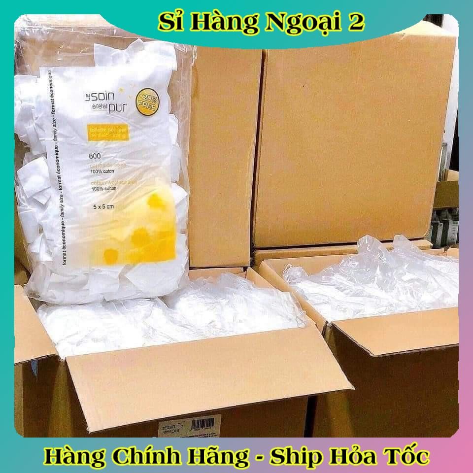 Bông Tẩy Trang Pháp Tetra Medical Carrés De Coton 500 và 600 miếng Le Soin Làl'état Pur