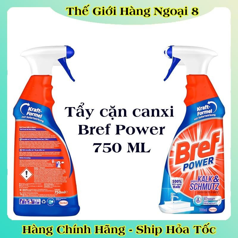 [Mẫu mới nhất] Chai xịt vệ sinh tẩy cặn canxi inox, vòi sen, vách kính Bref Power 750ml - Hàng Nội Địa Đức