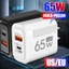 Ổ cắm sạc GaN ITRUMPET 65W, Bộ sạc điện thoại USB A + C sạc nhanh, Phụ kiện PD Type C Bộ sạc USB C EU / US cho / /