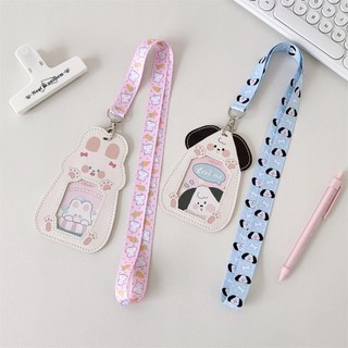 Giá đỡ Photocard METALWRK, Bảo vệ ảnh hoạt hình Kawaii, PU dễ thương có nắp thẻ dây buộc