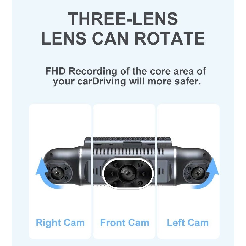 Ảnh Ekleva 3 Inch 4 Kênh Dash Cam 1080P Camera 4 Chiều Đầu Ghi Video FHD Tầm Nhìn Ban Đêm Cho DVR Xe Taxi Trái Phải Phía Trước Phía Sau Siêu Đêm Tầm Nhìn Góc Rộng 3