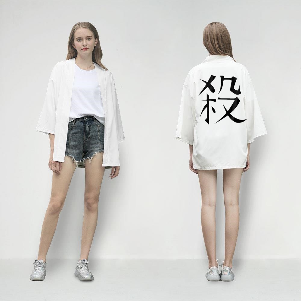 Demon Slayer Shinazugawa Sanemi haori linh mục frock cardigan áo len kimono áo thun Anime tay ngắn hàng đầu