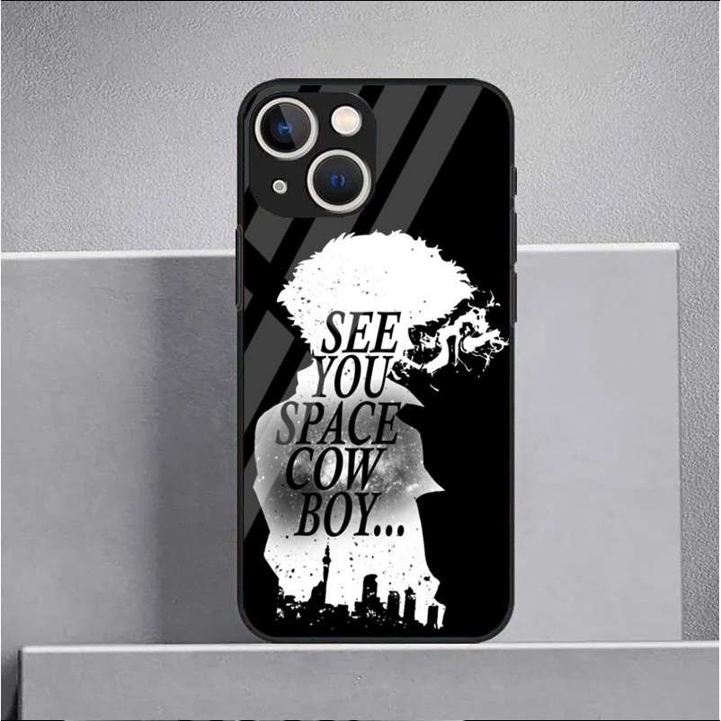 Ốp Điện Thoại Kính Cường Lực Không Gian Cowboy Bebop See You Cho IPhone 15 14 13 12 11 Pro XS Max Plus Mini X XR 8 7 6s SE2 / 3
