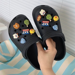 XIXITIAO Lỗ Giày Thời Trang Hoạt Hình Dễ Thương Quái Vật Nhỏ Thoải Mái Mặc Bên Ngoài Nữ Đế Mềm Ngoài Trời Baotou Mùa Hè