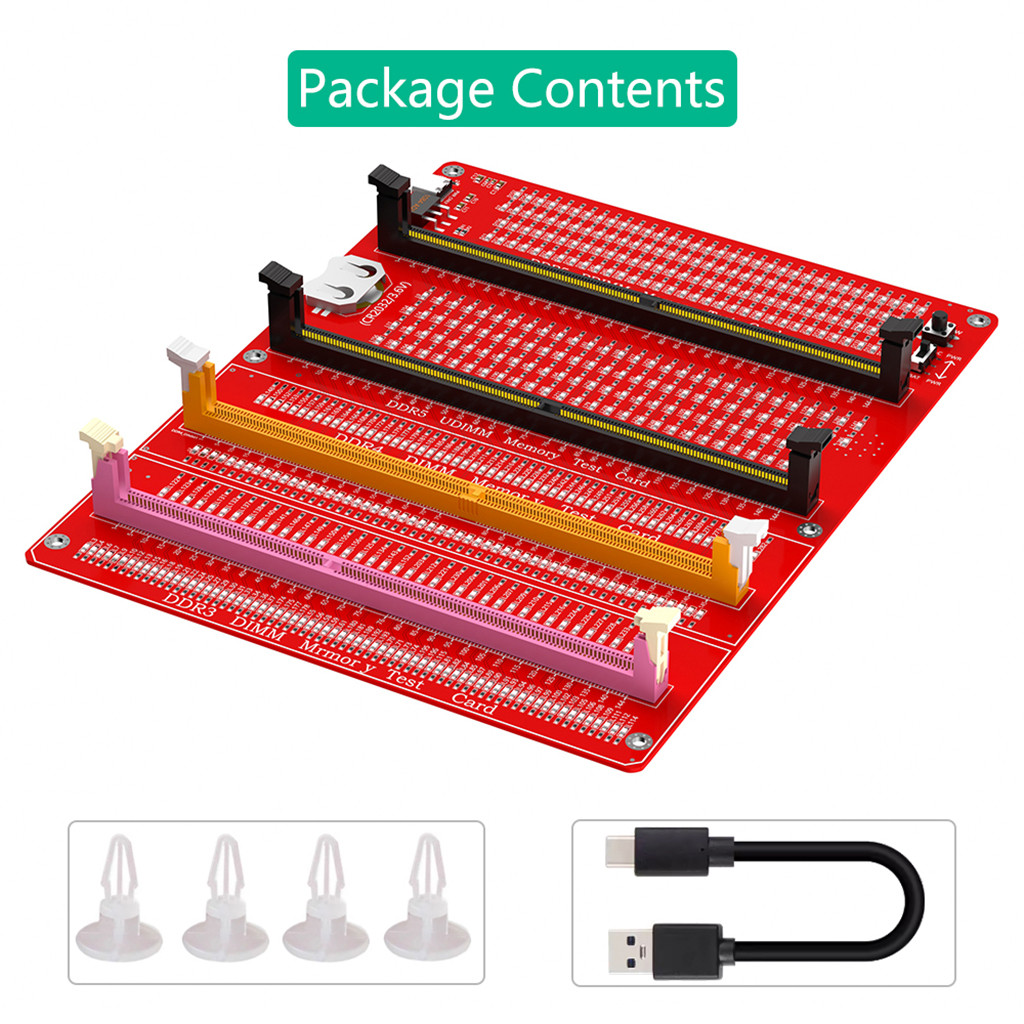 Combo JMT 3 trong 1 cho PC Máy tính để bàn DDR3 / 4 / 5 RDIMM / UDIMM Bộ kiểm tra bộ nhớ có đèn LED