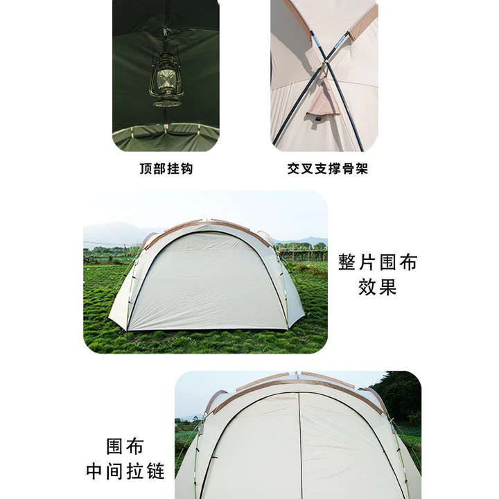 Lều vòm mái vòm Lều lớn ngoài trời lều che mưa chống nắng Cắm Trại Cắm trại qua đêm Lều hình cầu bãi biển – 5