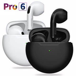 New Tai nghe bluetooth không dây NEW Pro 6 TWS có micro hỗ trợ tập thể thao thích hợp cho