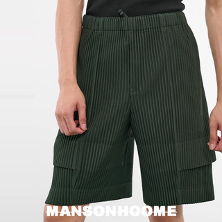 Quần yếm rộng rãi xếp li Miyake Quần short năm điểm nam mùa hè JF172
