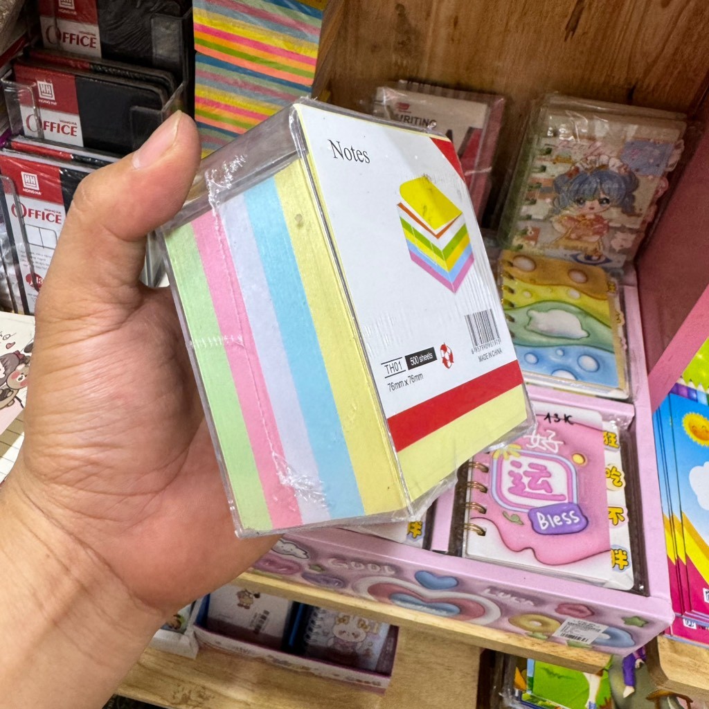 GIẤY NOTE - STICKY NOTE 5 MÀU 3X3 KHÔNG KEO HỘP MIKA TH01 (500 TỜ ...