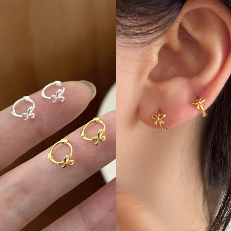 Bông tai nơ dễ thương Bông tai nhỏ thời trang phù hợp cho nữ