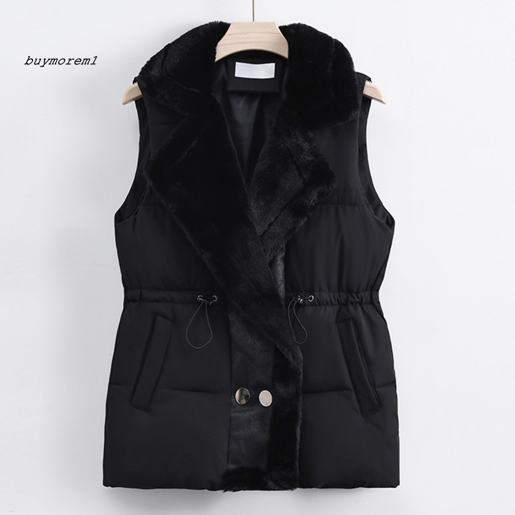 Buymez Nữ Áo Vest Ngắn Màu Trơn Nữ Áo Khoác Mùa Đông Phong Cách Có Lớp Lót Sang Trọng Và Túi Dành Cho Nữ Hoàn Hảo Cho Hoạt Động Ngoài Trời Nút Đóng Ấm Áp Và Ấm Áp