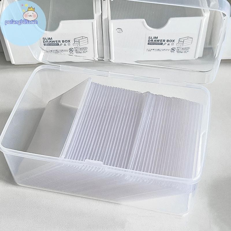 Pufangbliss Photocards Hộp Bảo Quản Miếng Dán Trong Suốt Hàn Quốc Thần Tượng Thẻ Để Bàn Sắp Xếp Lưu Trữ Hộp Phân Loại Văn Phòng Phẩm VN