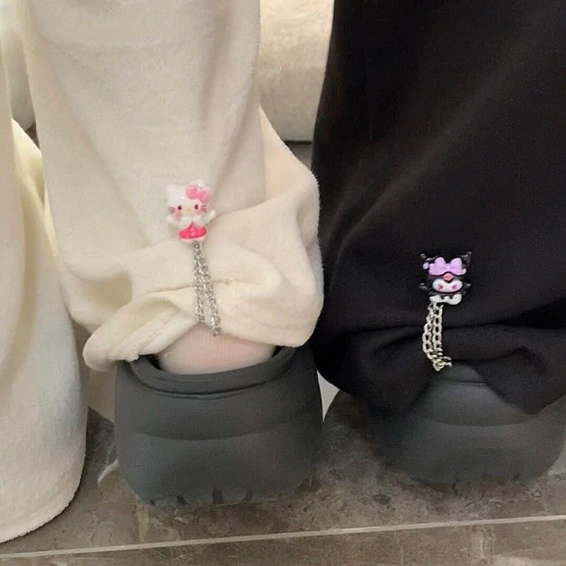 Sanrio Quần Áo Dễ Thương Thắt Nút Góc Khăn Khóa HelloKitty Quần Chân Dây Xích Từ Tính Cố Định Khóa