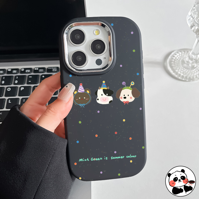 Ốp Điện Thoại Hình Bầu Dục Dễ Thương Cho OPPO A60 A79 A54 A18 A38 A58 4G A15 A15S A92 A72 A52 A1K A7 A12 A5S F9 Vỏ Mềm Hoạt Hình Dễ Thương Chó Con Chó Con Chấm Bi
