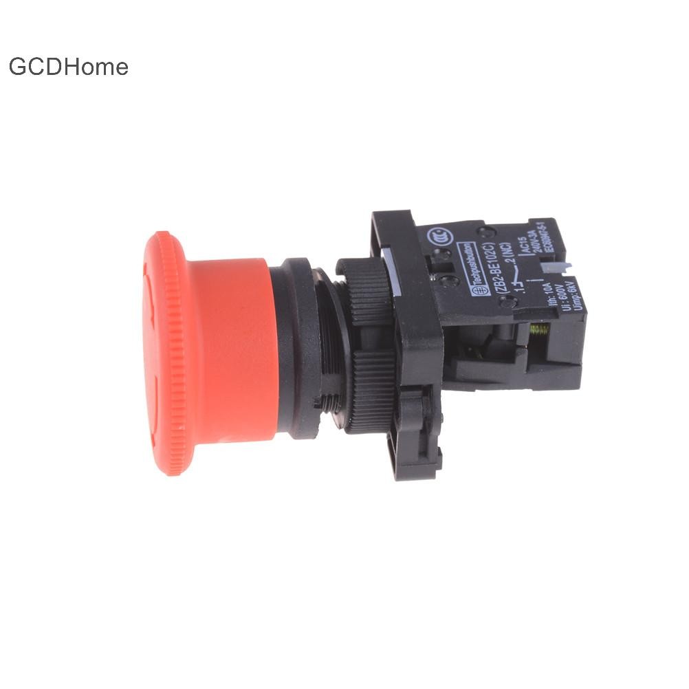 Gcdhome 1 Pc XB2-ES542 22mm NC Nút nhấn khẩn cấp nấm đỏ HOT