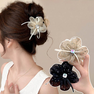 Lưới Ruy Băng Hoa Lấy Kẹp Nữ Cao Cấp Phong Cách Mới Vừa Cá Mập Kẹp Tóc Sang Trọng