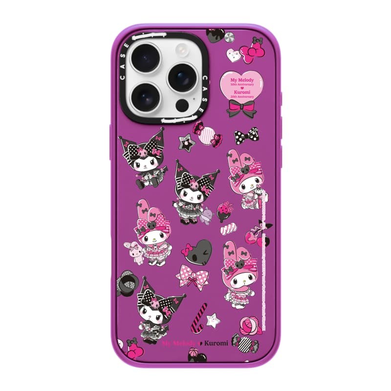 CASECASE X My Melody & Kuromi Pattern Case Matte Black Matte Purple Matte RosePink Clear Hard Case Impact Case cho Apple IPhone 13 14 15 16 Pro Max có hộp