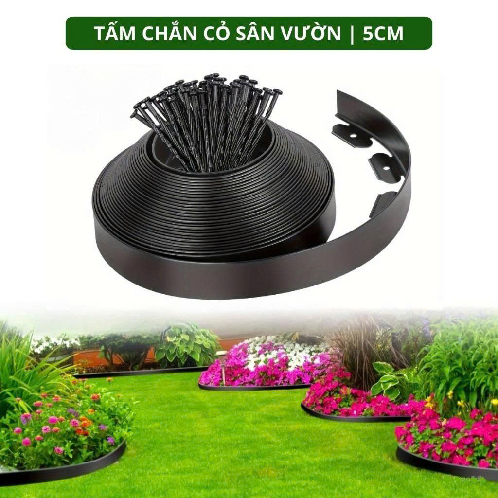 Vách Ngăn Cỏ Sân Vườn Tháp Xanh LS10 - Thanh Chắn Đất, Đá, Định Hình Cảnh Quan Chuyên Nghiệp (Cuộn 10m Kèm Đinh)