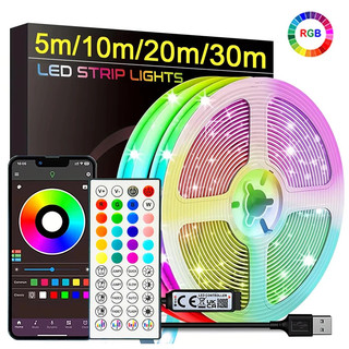 Đèn Led Strip 5050 RGB 10m 5m Đèn Led Đồng Bộ Âm Nhạc Có Điều Khiển Ứng Dụng Ruy Băng Linh Hoạt Để Trang Trí Phòng Ngủ