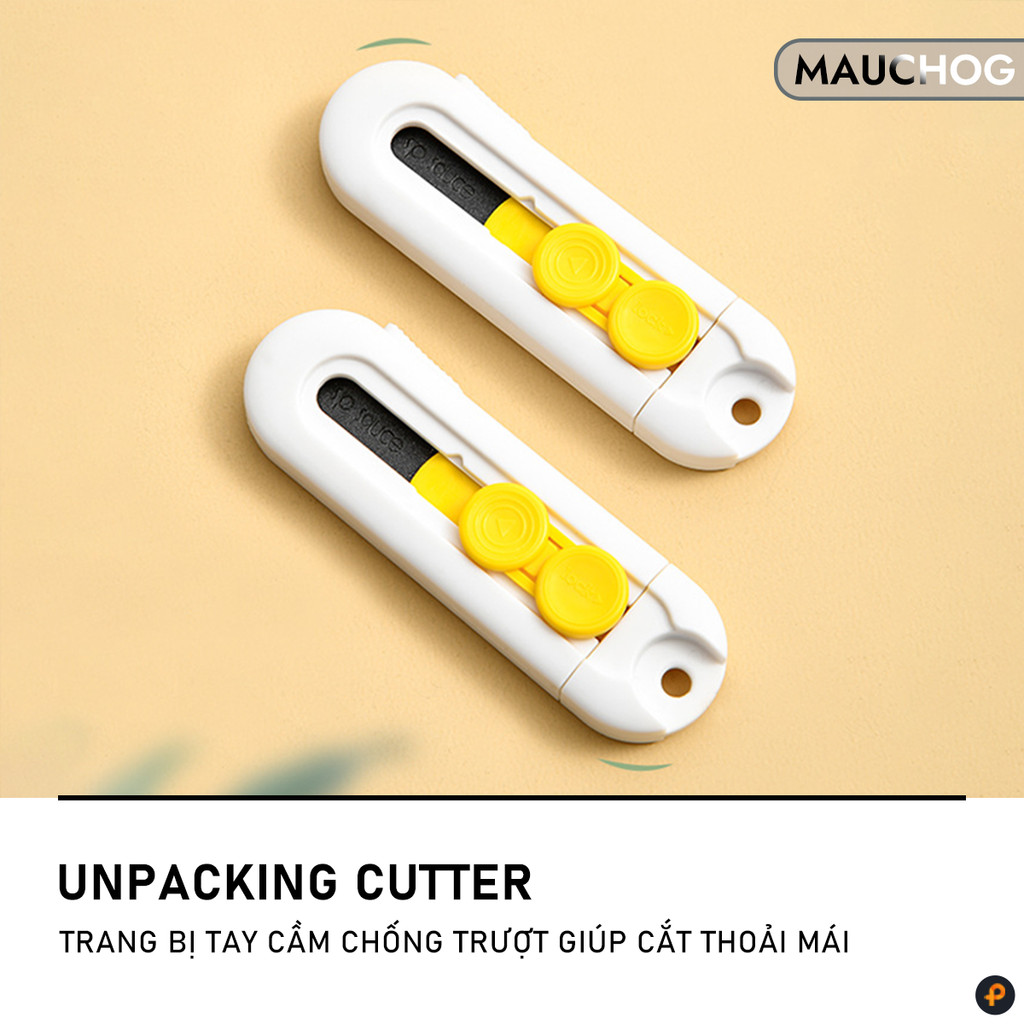 Dao Rọc Giấy Nhỏ Gọn Mini Cao Cấp Lưỡi Thép Không Gỉ Bỏ Túi Bóc Khui Hàng An Toàn Tiện Lợi