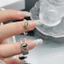 Nhẫn đá nâu cổ điển thời trang dành cho nữ Cô gái Nhẫn khai trương thẩm mỹ không đều Trang sức tinh tế