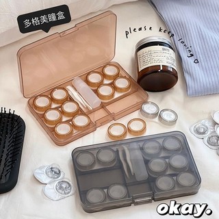 Khay Đựng Lens 6 Ô Trong Mờ Kèm Dụng Cụ Đeo Tiện Lợi
