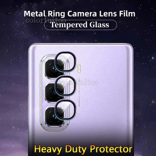 Infinix Hot 60 Pro + Phim bảo vệ camera cho Infinix Hot 60 50 Pro Plus 50Pro + 50i 60i Hot60 4G 5G Mặt sau vòng kim loại trong suốt Kính cường lực Bảo vệ màn hình Camera Phim ống kính