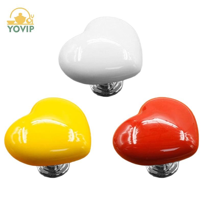 YOVIP 1 / 2 Cái Nhiều Màu Sắc Hình Trái Tim Vệ Sinh Nút Nhấn Bình Nước Đẩy Móng Tay Nghệ Thuật Trợ Lý Tủ Cửa Ngăn Kéo Tay Cầm VN