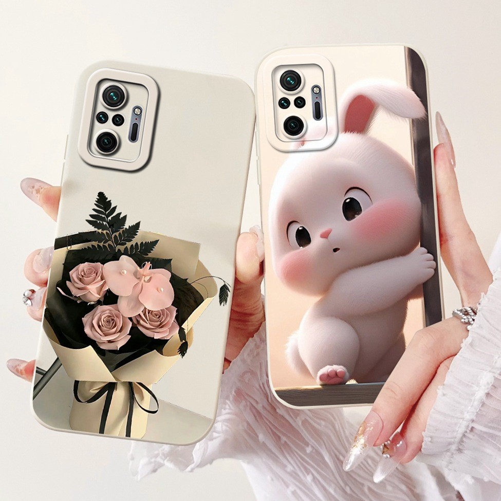 Dành Cho Redmi Note 10 Pro 4G Dành Cho Redmi Note 10 Pro Max Cover Hoa Thời Trang Sang Trọng Kawaii Cô Gái Mèo Dễ Thương Chống Sốc Ốp Lưng Điện Thoại