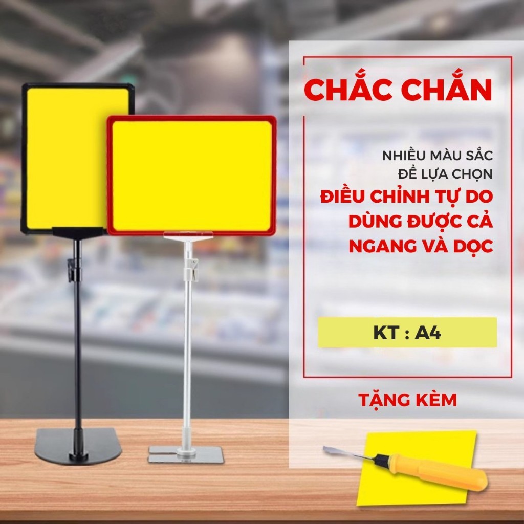 Bảng Sale Khung Mica Để Bàn A4 Hai Mặt Chữ T - Giá Đỡ Bảng Khuyến Mãi, Menu, Thông Báo Trưng Bày Đa Năng