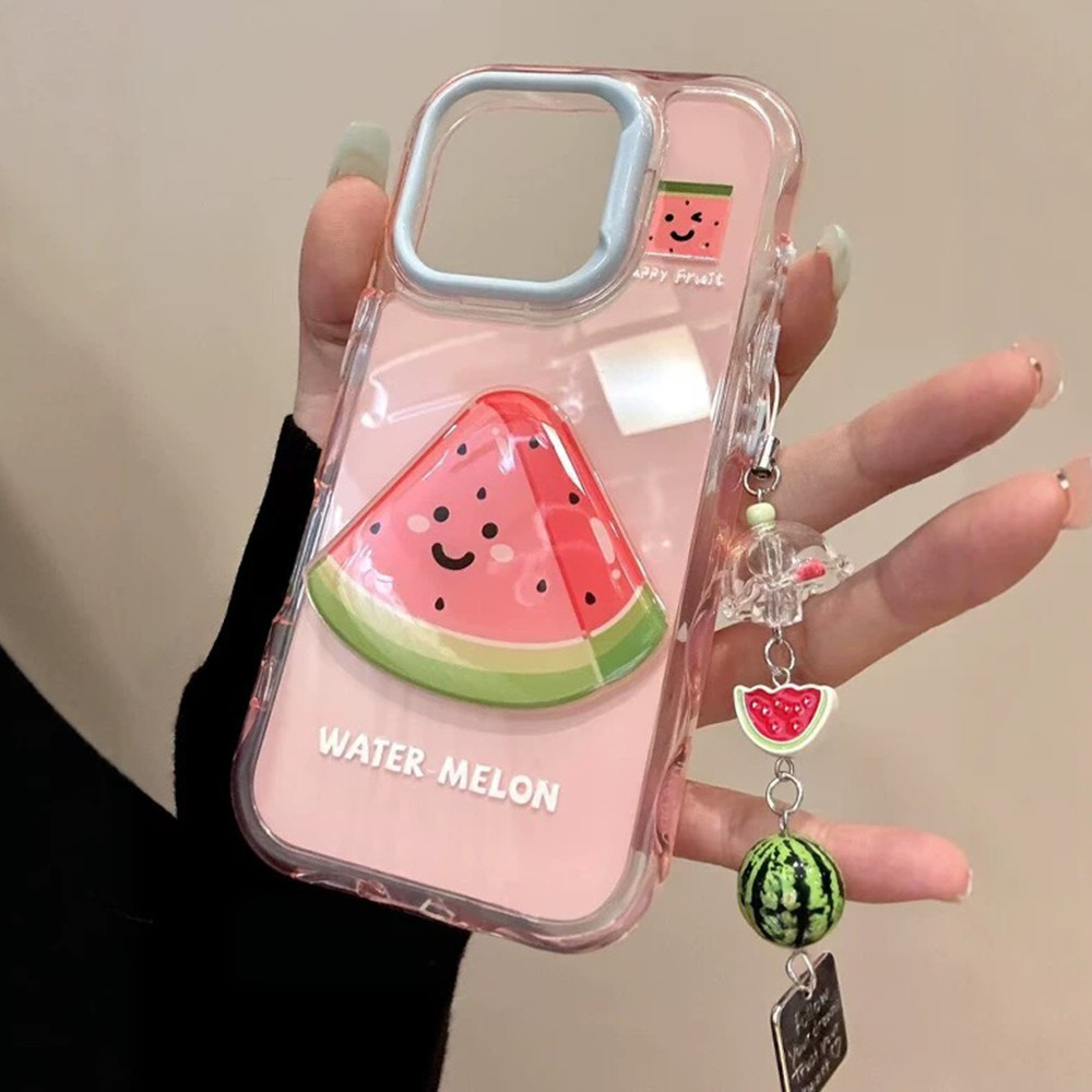 Ốp Điện Thoại Sóng Dây Xích Dưa Hấu 3D Cho iPhone 17 Pro Max 17 Air 16 Plus 15 14 13 12 11 Vỏ Bảo Vệ Chống Sốc