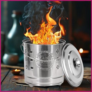 Đốt Thùng Cho Bên Ngoài Đốt Giấy Xô Nắp Inox Có Móc Lửa Và Lót An Toàn Di Động Cho shopidaevn