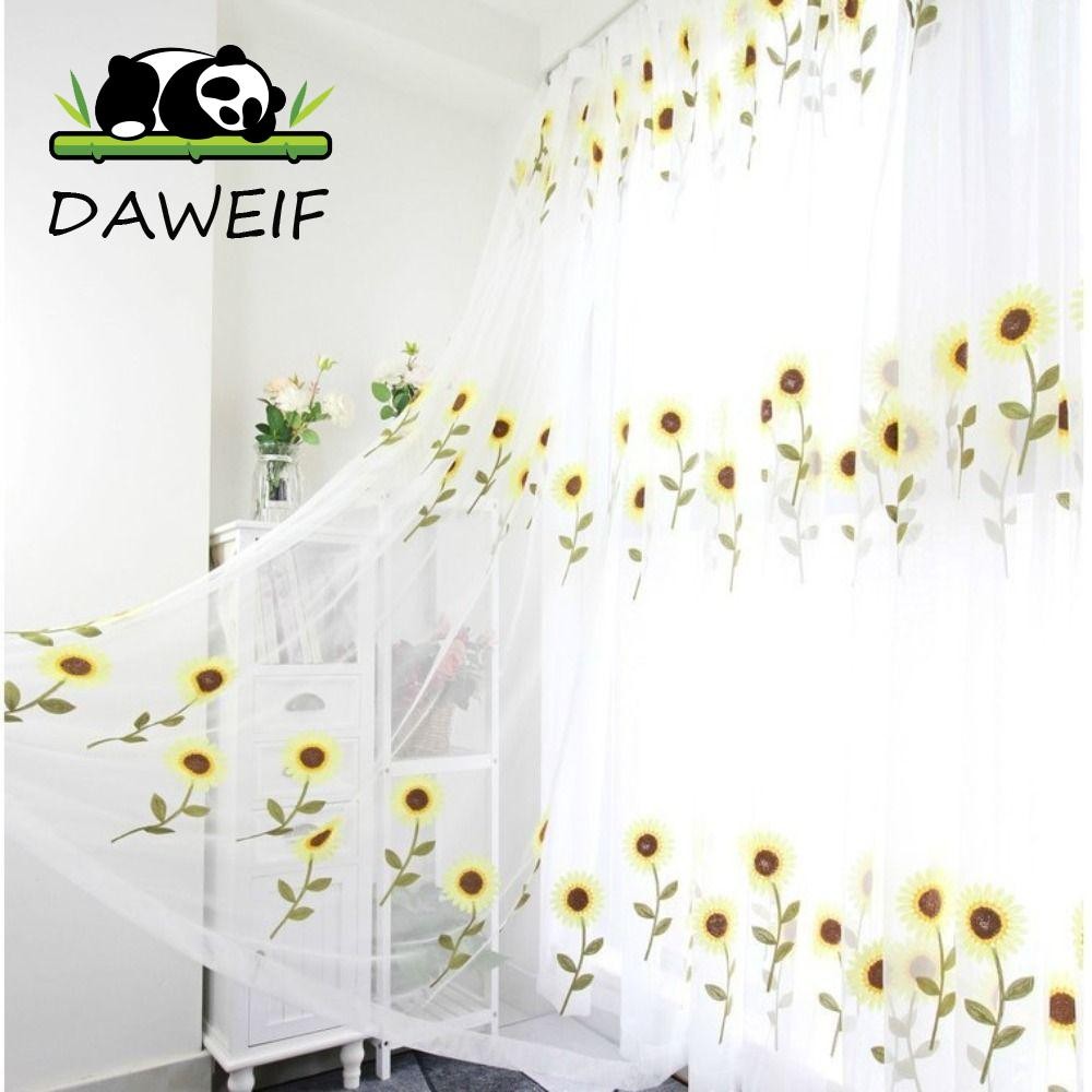 Rèm vải tuyn hướng dương DAWEIF, Rèm Sheer lãng mạn phong cách mục vụ ...