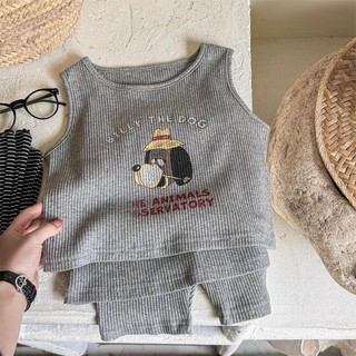 Phong Cách Mới Mùa Hè Bé Gái Áo Vest Quần Short Phù Hợp Với Bé Hoạt Hình Dễ Thương In Hình Trẻ Em Thời Trang Thường Ngày Hai Mảnh Phù Hợp Với