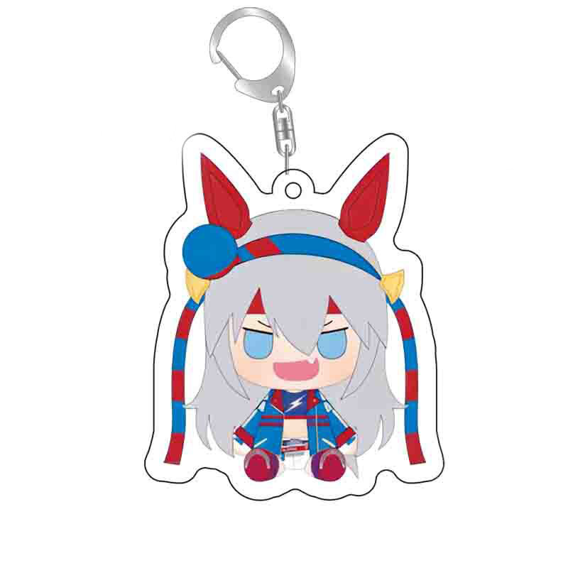 HK1 Uma Musume Lọ Lem Màu Xám Móc Khóa Ba Lô Acrylic Mặt Dây Chuyền Dễ Thương Túi Phụ Kiện Anime Ngoại Vi KH1