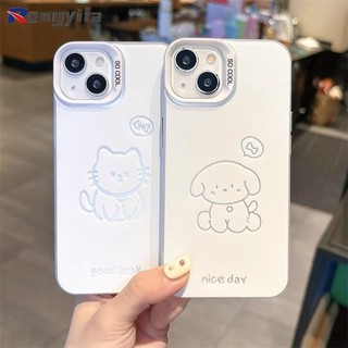 Ốp Điện Thoại Mèo Dễ Thương Cho Samsung Galaxy S25 Edge S24 S23 S22 S21 S20 Plus Ultra Lite FE S25 + S24 + S23 + S22 + S21 + S20 + Vỏ Phim Hoạt Hình Cặp Đôi Chó Chống Sốc Vỏ Mờ