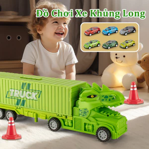 Đồ Chơi Xe Khủng Long, bộ đồ chơi nhiều con khủng long, Đồ chơi ô tô đường ray biến hình khủng long, đồ chơi cho bé trai
